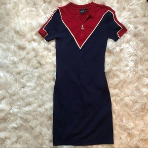 Chevron Knit Polo Dress